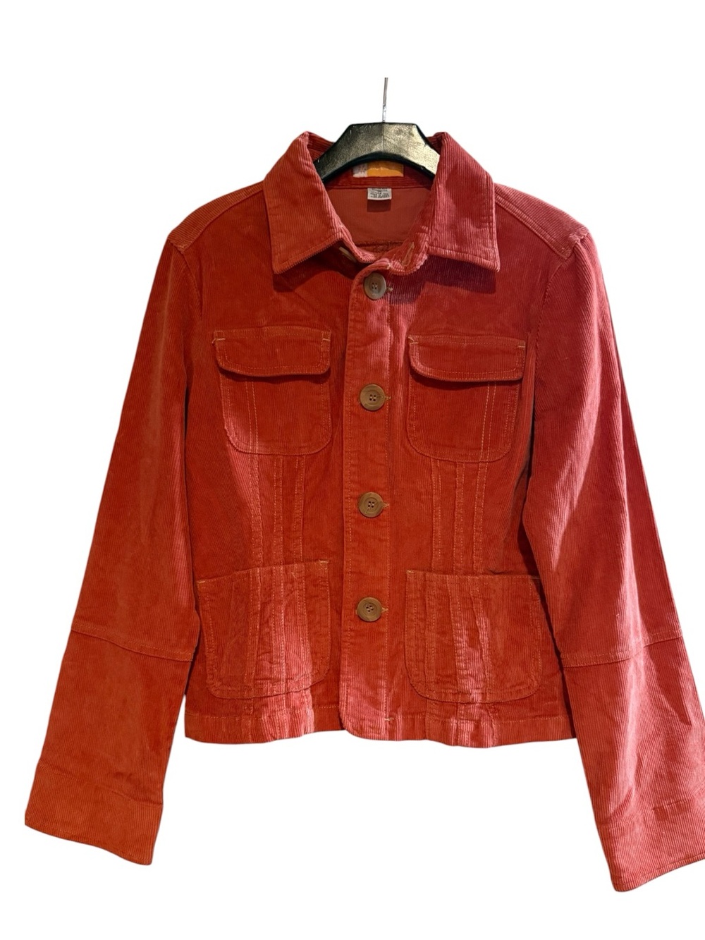 Tulle XL Rust Corduroy Utility Jacket Stretch Cotton 4 Pocket Button Front